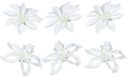 Gerimport Fleurs de Noël sur clip - 12 pièces - blanc - plastique
