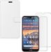 ZT Accessoires - Nokia 2.3 Portemonnee Hoesje - Wit - Book Case - Incl. 2x Screen Protector