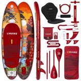 Huiike SUP Board - Opblaasbaar Paddle Board met Accessoires, Peddel, Vinnen, Pomp - Stand Up Paddle met Hoge Stabiliteit - 305 x 84 x 15 cm - Max. 130 kg
