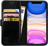 Rosso Element Book Case Wallet Housse Convient pour Apple iPhone 11 Pro | Portefeuille | 3 Cartes | Fermeture Magnétique | Fonction Support | Noir