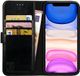 Rosso Element Book Case Wallet Housse Convient pour Apple iPhone 11 Pro | Portefeuille | 3 Cartes | Fermeture Magnétique | Fonction Support | Noir