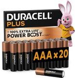 Duracell Plus AAA Alkaline Batterijen - 1.5V, LR03 - 20 Stuks
