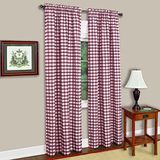 Buffalo Achim Home Decor Buffalo geruite raamgordijn - 106 cm breedte, 160 cm lengte - bordeaux en ivoor plaid - lichtfilterende boerderij landgordijnen voor slaapkamer woonkamer en eetkamer