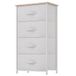YITAHOME Ladekast met 4 laden, stoffen dressoirs met gemakkelijk trekhandvat, stevig stalen frame, opbergladen voor slaapkamer, kast, kleding, lichtgrijs
