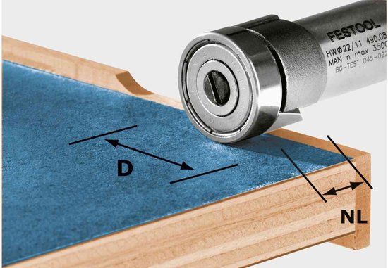Festool HW/KLS D22/8-OFK 500 Freesbit Kantenfrees + lager 22,0x8,0mm - 490565
