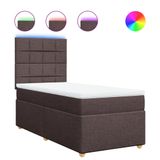 vidaXL Boxspringbed met matras, donkerbruin, 180x200 cm, gestoffeerd