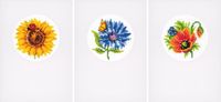 Vervaco Wenskaart kit Zomerbloemen set van 3