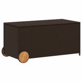 Syfax Keter Tuinbox met wielen 190 L poly rattan bruin