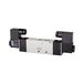 Riegler 5/3-wegventiel, elektropneum, »4 V«, midden ontluchtd, G 1/8, 24 V DC, werkdruk 1,5-8 bar, temp. -20 °C tot 70 °C, 550 l/min.