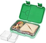 Navaris bentobox - Lunchbox met 4 tot 6 compartimenten - Broodtrommel met variabele vakjes - Voor lunch en tussendoortjes op school en werk - Groen