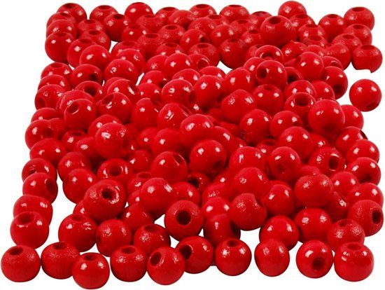 Creotime Houten Kralen Rood 5 mm 150 Stuks