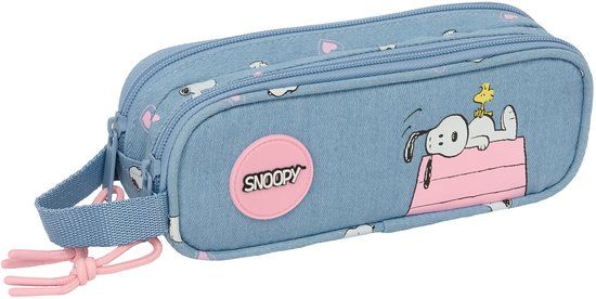 Snoopy Etui Fun - Blauw - Polyester - 21 x 8 x 6 cm