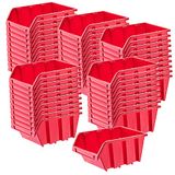KADAX Workshop stapelkist, stapelbox van PP-kunststof, opbergbox in verschillende maten, opbergdozen voor gereedschapswand, opbergdoos, sorteerdoos (rood, 50 stuks, 290 x 200 mm)