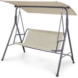en.casa Hollywoodschommel Satten 3 persoons 173x119x153 cm grijs en beige