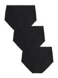 Next - Dames - Set van 3 No VPL Scallop slips met middelhoge taille - Zwart