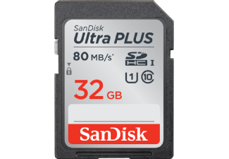 Sandisk Ultra Plus SDHC / SDXC Geheugenkaart 32 GB 80 MB/s
