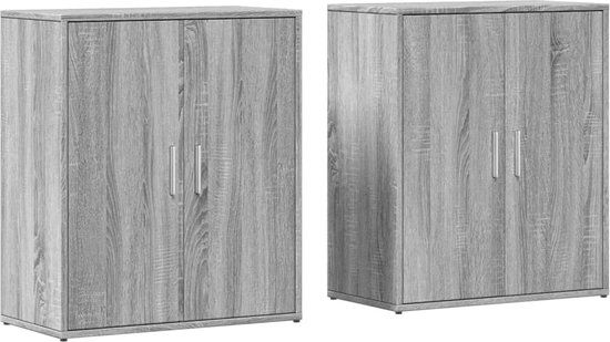 vidaXL Dressoir 60x31x70 cm Bewerkt Hout Grijs Sonoma Eikenkleur