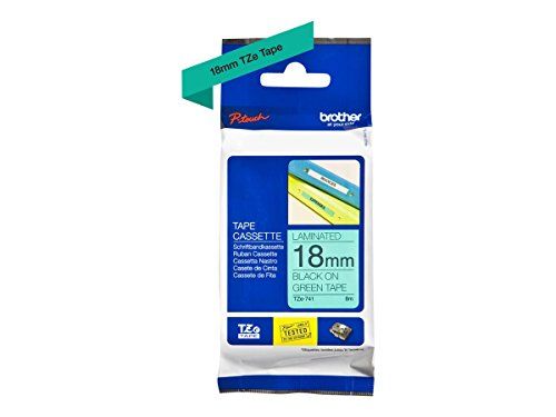 Brother TZE741 Lint Zwart/Groen