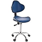 QUIRUMED Ergonomische kruk met gasverhoging en 5 wielen. Blauw