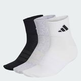 adidas Thin&Light Sportswear Ankle Socks 3 Pair Pack, medium grey heather/white/black, 34-36