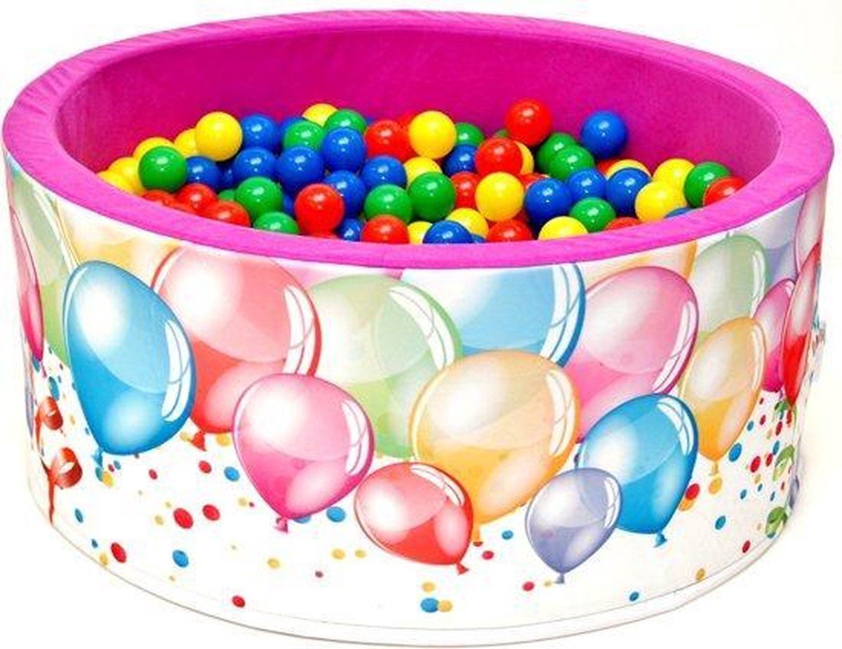 Viking Choice Ballenbak - 90 x 40 cm - 200 ballen - geel/blauw/rood/groen/roze