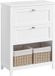 VASAGLE Badkamermeubel, opbergkast, 2 laden met 1 verstelbare scheidingswand, 2 manden, dressoir, 30 x 60 x 80 cm, wolkenwit