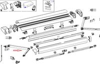 Volledige Thule 6300 Knikarm Links Aluminium Grijs 26 cm