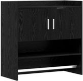 vidaXL Wandplank Muurmontage Zwart eiken 80 x 36 x 80 cm Bewerkt hout