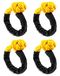 QWORK Synthetische zachte beugel voor weg slepen zeilen ATV vrachtwagen, 4 Pack 1/2 Inch x 20 Inch, 40 lbs Breeksterkte Synthetisch Touw Beugel Herstel Touw met Mouw Zwart WD8873