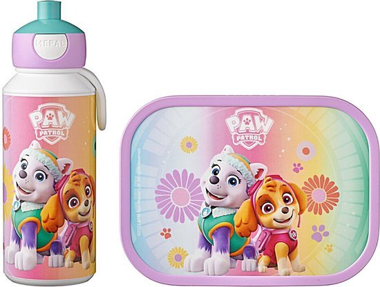 Mepal 107410165397 pauzeset Campus - Paw Patrol Girls - drinkfles en bRoodtrommel met bento-inzetstuk - ideaal voor school en vrije tijd - vaatwasmachinebestendig ABS