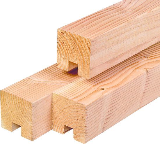 Merkloos Lariks/douglas palen stapelbouw 11.0x11.0x300cm eindpaal geschaafd