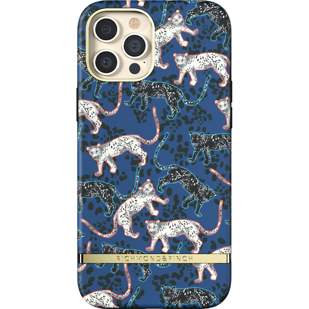 Richmond & Finch Blue Leopard Apple iPhone 12 Pro Max Back Cover Blauw