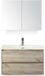 BES LED Dante Badmeubelset 80 cm - Craft Oak - Keramische Wastafel Wit Cover met Spiegelkast