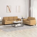 Maison Exclusive set de canapé 2 pièces avec coussins, marron, velours