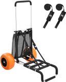 VEVOR Strandwagen, Handkar, Zandkar, Strandwagen, 74,84 Kg Laadvermogen, Opvouwbare Zandkar van Aluminium, 685 tot 1135 Mm, In Hoogte Verstelbaar, Robuuste Kar voor op Het Strand