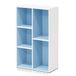 Furinno LUDER 5-kubus-draaiplank, boekenkast, wit/blauw