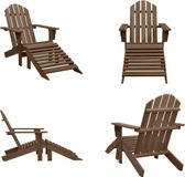 vidaXL Adirondack Tuinstoel met voetenbank Hout Bruin