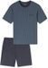 SCHIESSER - Heren Pyjama Kort - Grafiet - Gestipt - 100% Katoen - Maat S