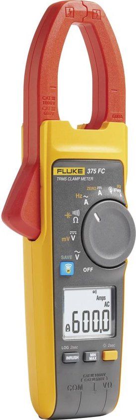Fluke 375 FC Multimeter, Stroomtang Digitaal CAT III 1000 V, CAT IV 600 V Weergave (counts): 6000