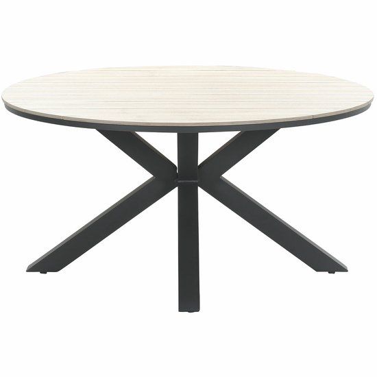 Garden Impressions Edison Round Dining Table - Ø148 cm - Brown/Anthracite