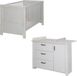 roba 2-delige 'Mila' Meubelset voor de Kinderkamer met Combi-Bed (70 x 140 cm) en Commode - Houten Combi-bed met Commode (Grijs)