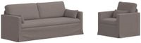 vidaXL Bankstel 2-zits Taupe Stof