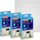 tesa INSECT STOP H&L Fly Screen for Window - hor met klittenband, op maat snijden, zonder boren, antraciet - 3x 130 x 150 cm