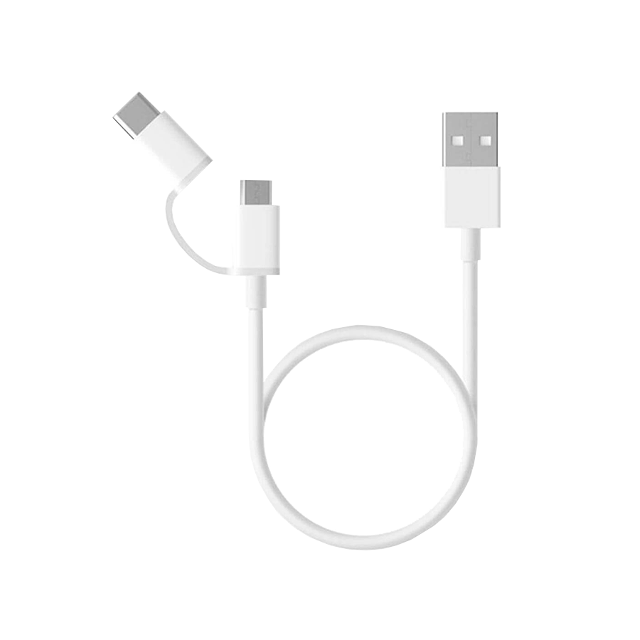Xiaomi Mi 2-in-1 USB Cable Micro USB to Type C 30cm - White