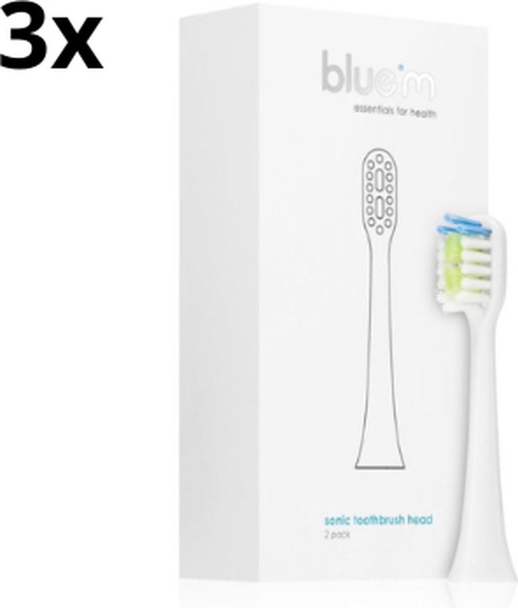 Bluem Opzetborstels Sonic+ - 6 stuks - Wit