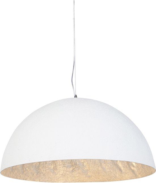 QAZQA Magna - Hanglamp met lampenkap - 3 lichts - H 1600 mm - wit - 8718881082016