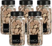 Mica Decorations decoratie stenen - 5x - groot - 650ml - roestbruin mix