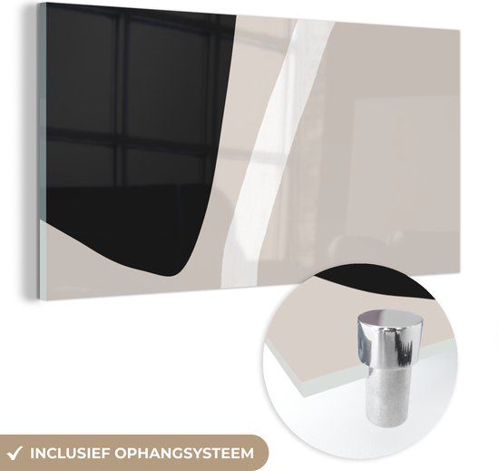 MuchoWow® Glass Painting 40x20 cm - Acrylic Glass Painting - Pastel - Minimalism - Shapes - Photo on Glass - Paintings