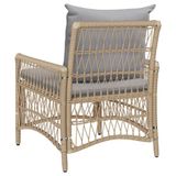 vidaXL Fauteuil de jardin beige poly rotin avec coussin bois 73x61x77 cm