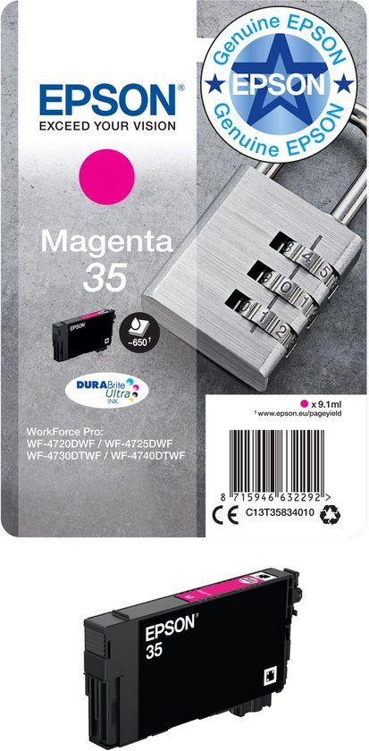 Epson C13T35834020 Magenta 35 DURABrite Ultra Ink Cartridge